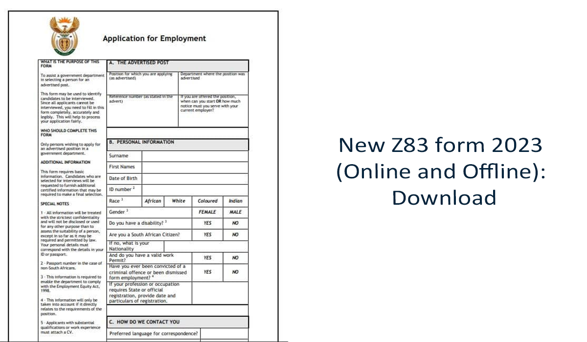 New Z83 form 2024 and Offline) Download Board