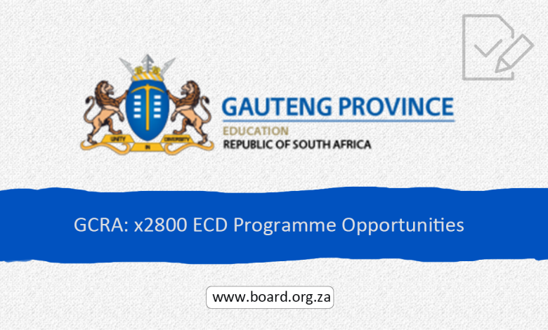 GCRA: x2800 ECD Programme Opportunities