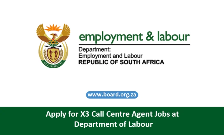 Apply for X3 Call Centre Agent Jobs at Department of Labour