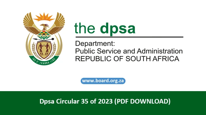 Dpsa Circular 35 of 2023 (PDF DOWNLOAD)