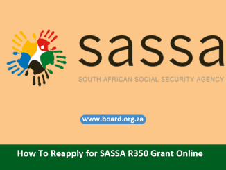 How To Reapply for SASSA R350 Grant Online