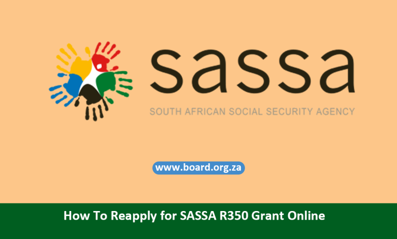 How To Reapply for SASSA R350 Grant Online