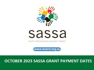 OCTOBER 2023 SASSA GRANT PAYMENT DATES