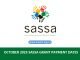 OCTOBER 2023 SASSA GRANT PAYMENT DATES