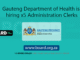 Gauteng Department of Health is hiring x5 Administration Clerks