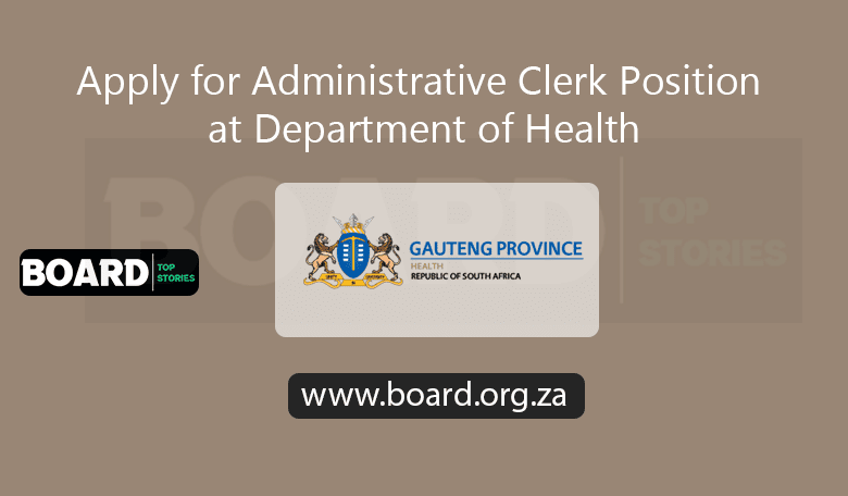 Apply for Administrative Clerk Position at Department of Health