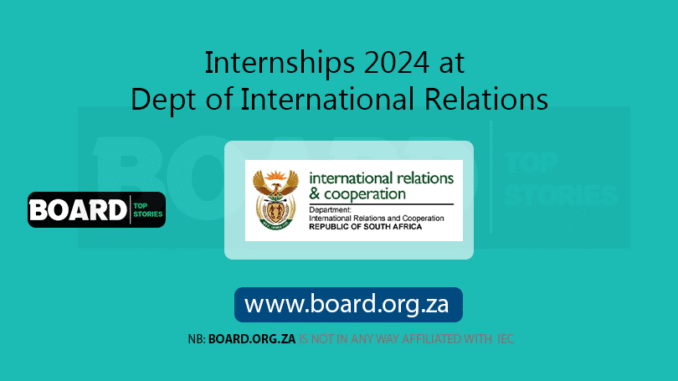Internships 2024 at Dept of International Relations