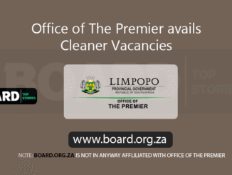 Office of The Premier avails Cleaner Vacancies