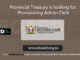 Provincial Treasury is looking for Provisioning Admin Clerk
