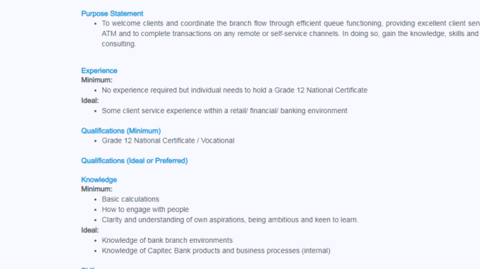 Capitec Bank Recruitment (September 2024)