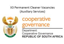 X3 Permanent Cleaner Vacancies (Auxiliary Services)