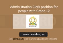 Administration Clerk position for people with Grade 12