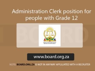 Administration Clerk position for people with Grade 12