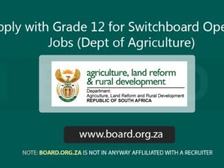 Apply with Grade 12 for Switchboard Operator Jobs (Dept of Agriculture)