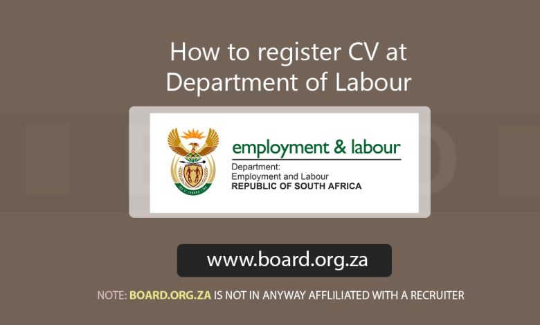 How to register CV at Department of Labour