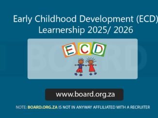 Early Childhood Development (ECD) Learnership 2025 / 2026