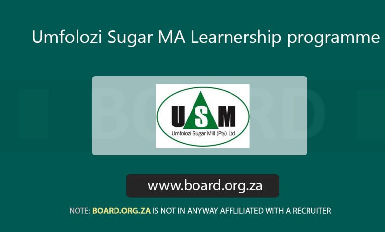 Umfolozi Sugar MA Learnership programme