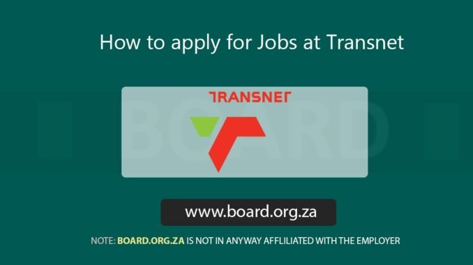 How to apply for Jobs at Transnet