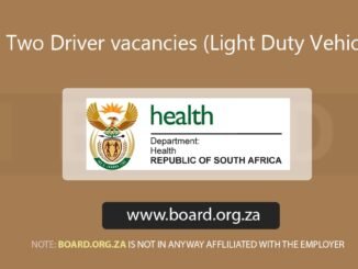 Two Driver vacancies (Light Duty Vehicle)